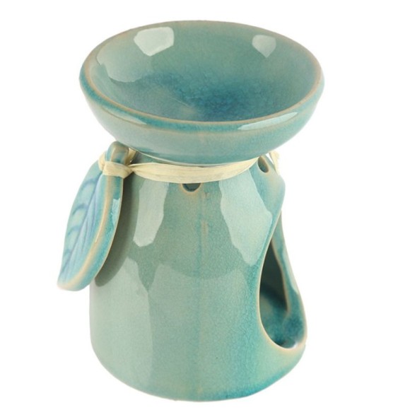 KOMINEK CERAMICZNY olejki zapachowe woski do aromaterapii - LISTEK ZIELONY
